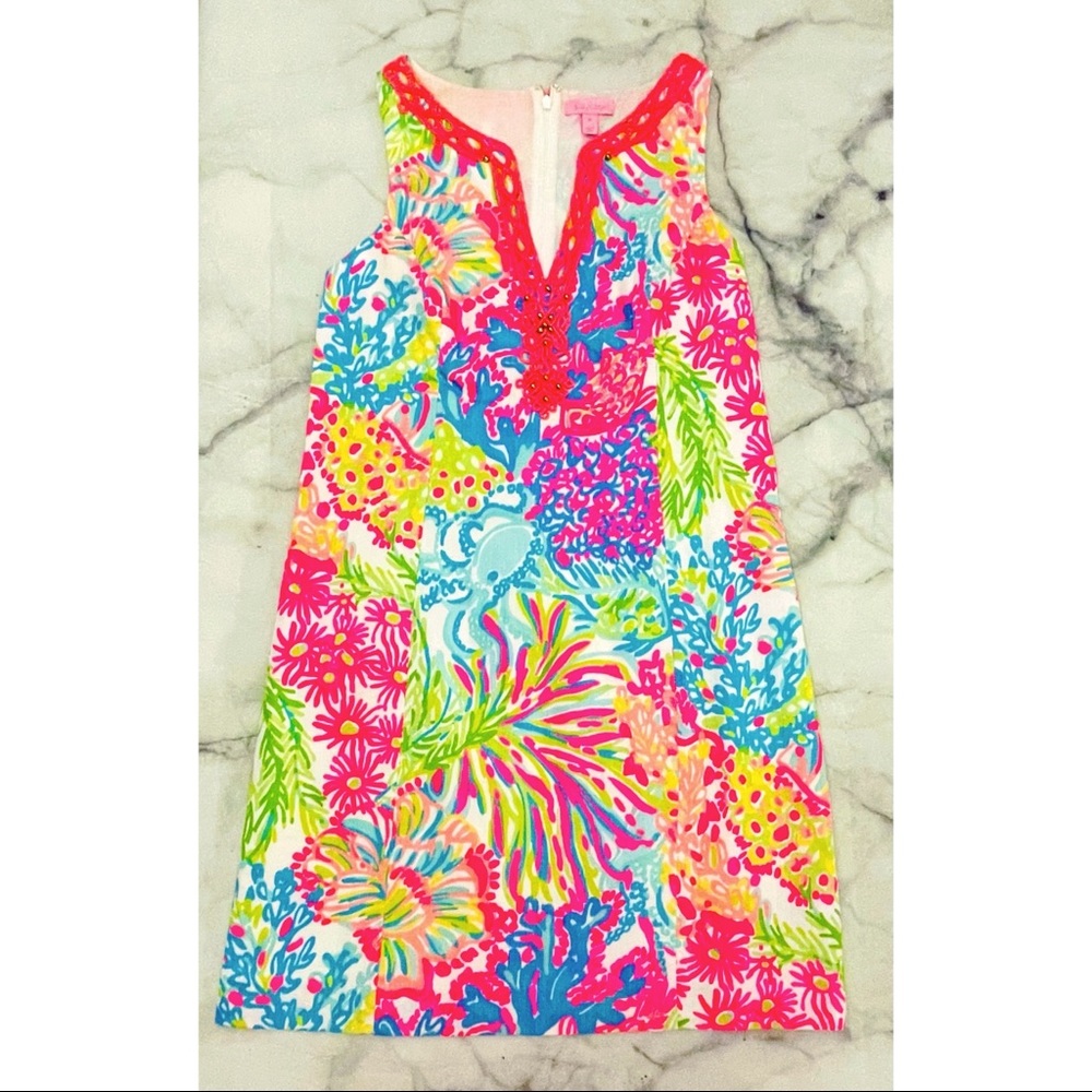 Lilly Pulitzer Multicolor Floral-Print Midi Dress - Pink, Blue, Green, Yellow